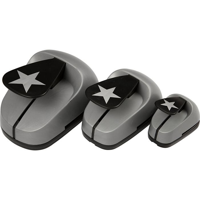 Craft Punch Set, star, size 25+49+75 mm, 3 pc/ 1 pack