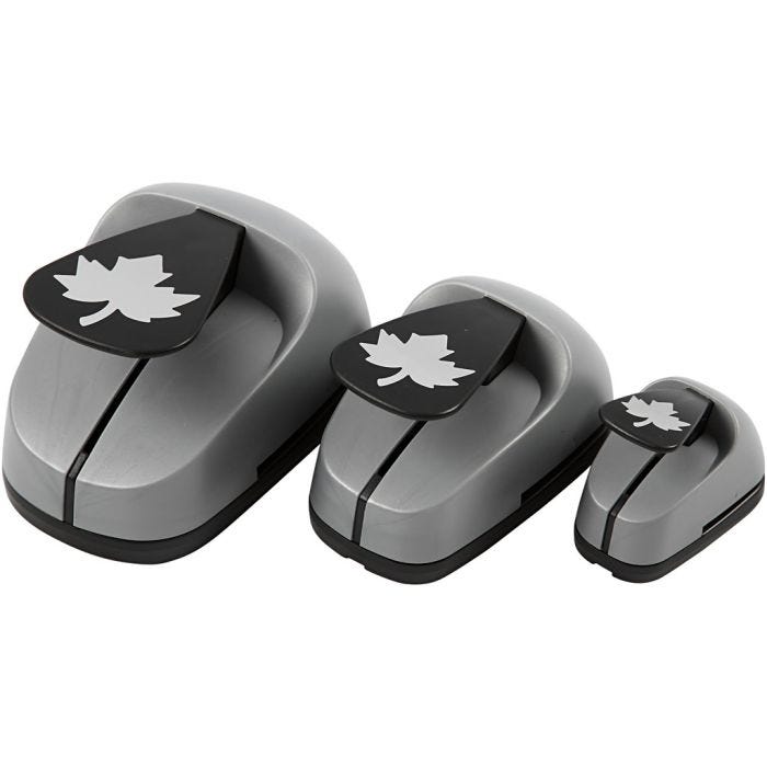 Craft Punch Set, maple leaf, size 25+49+75 mm, 3 pc/ 1 pack