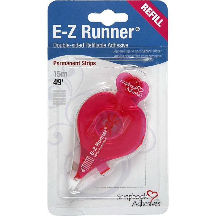E-Z Runner® - Refill, strips, permanent glue, W: 8 mm, 15 m/ 1 roll