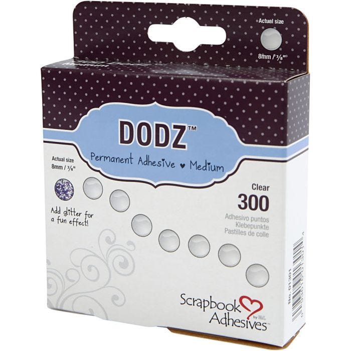Dodz Adhesive Dots, dia. 8 mm, thickness 0,5 mm, medium, 300 pc/ 1 pack