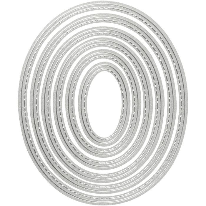 Die Cut and Embossing Folder, oval, size 5x3-12x10 cm, 1 pc