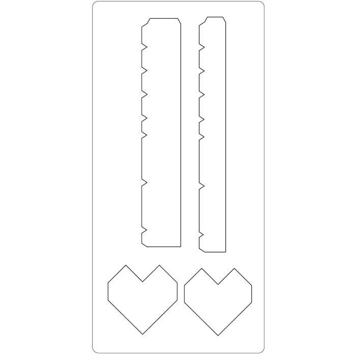 Steel Ruled Die, heart box, size 15,2x30,37 cm, thickness 15 mm, 1 pc