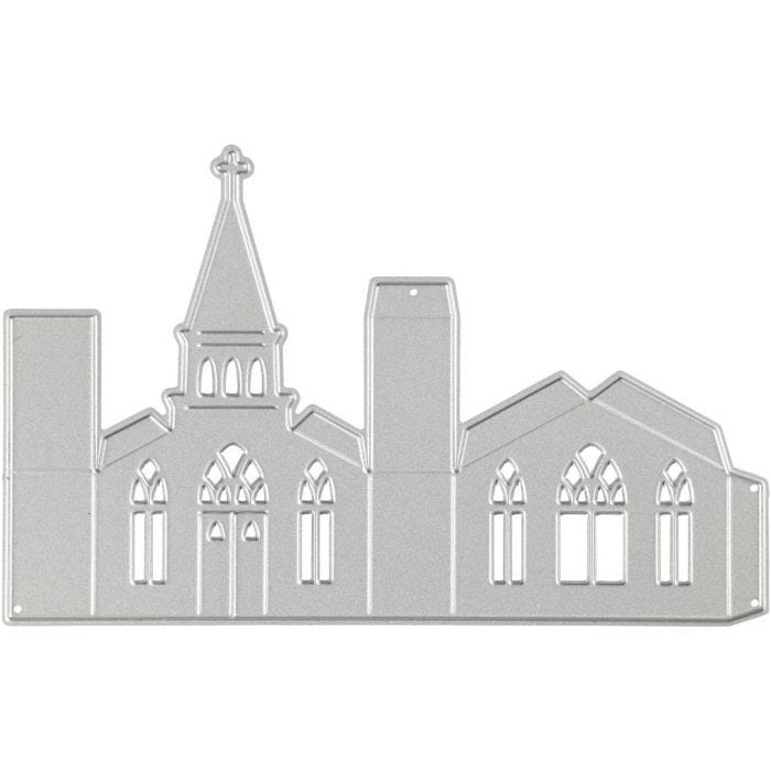 Die Cut and Embossing Folder, church 3d, size 135x85 mm, 1 pc