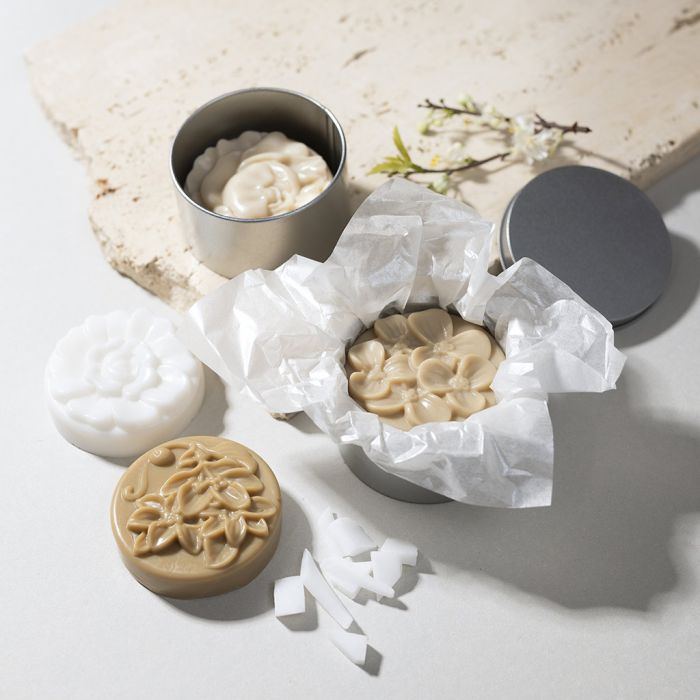 Shea butter soap in metal tin