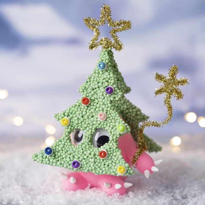 Christmas monster made of Silk Clay® and Foam Clay®