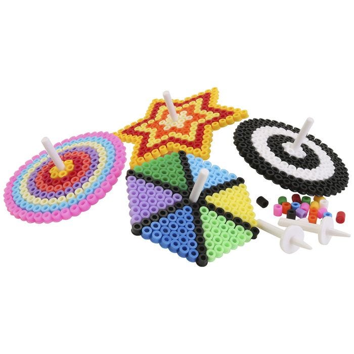 Sjove snurretoppe med rørperler