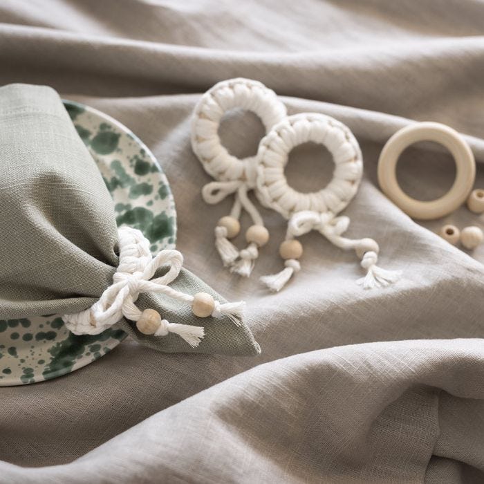 Servietringe med macramé