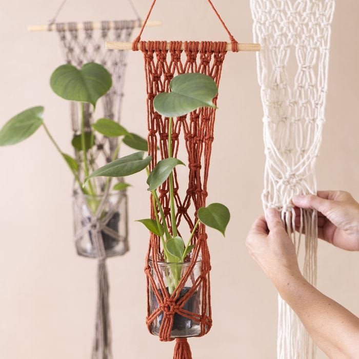 Macramé blomsterophæng