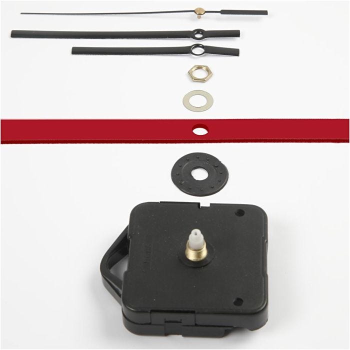 Clock parts and movements, plate max thickness 6 mm, black, 1 set