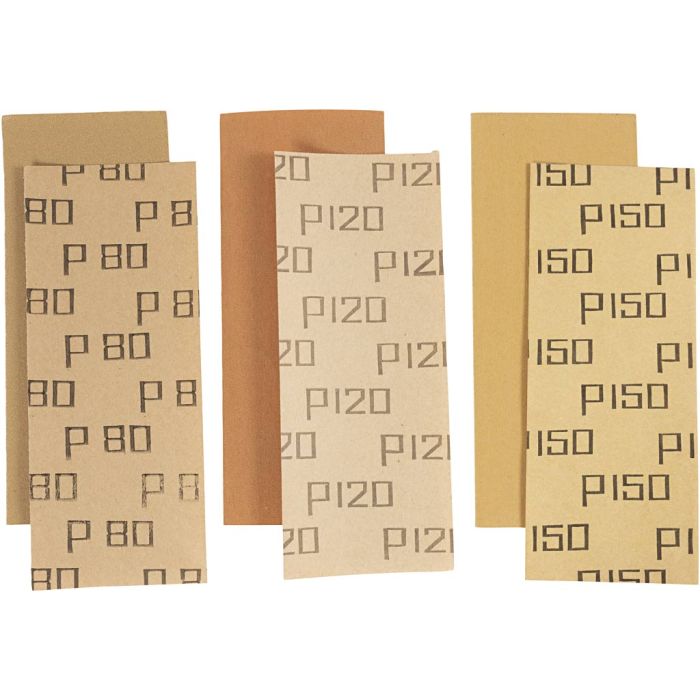 Dry Sanding Paper, 80+120+150, size 11,5x27,5 cm, 30 sheet/ 1 pack
