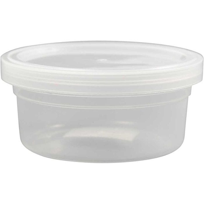 Plastic Tub with Lid, H: 38 mm, dia. 84 mm, 125 ml, 20 pc/ 1 pack