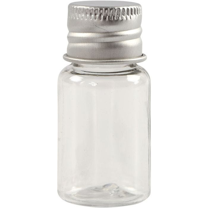 Plastic Jar with Screw-on Lid, H: 48 mm, dia. 23,5 mm, 13 ml, 10 pc/ 1 pack
