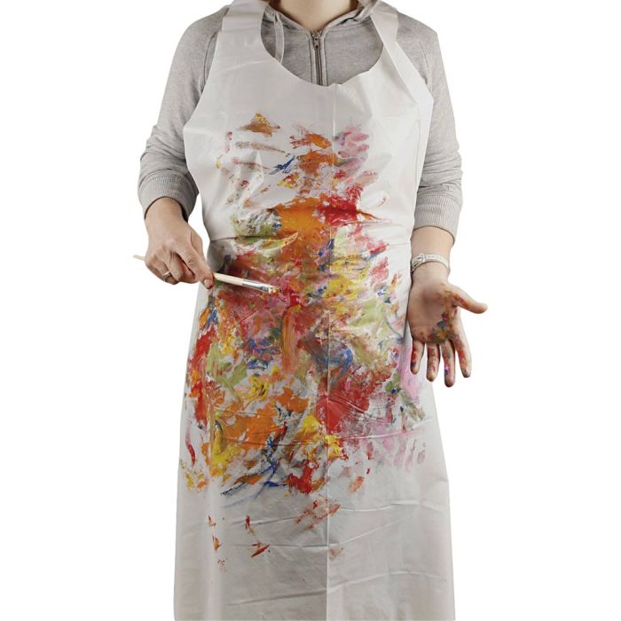 Disposable Apron, H: 130 cm, W: 80 cm, white, 100 pc/ 1 pack