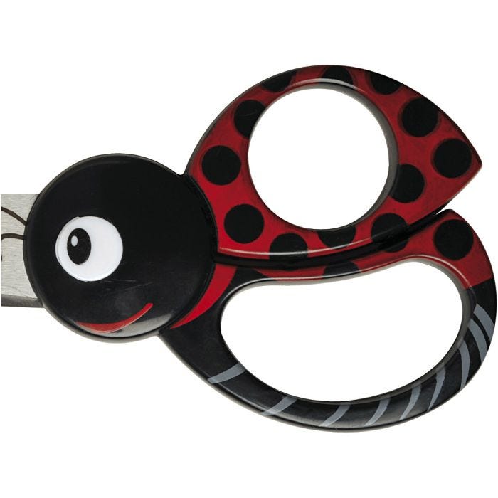 Fiskars Kids Animal Scissors, Ladybird, L: 13 cm, 1 pc
