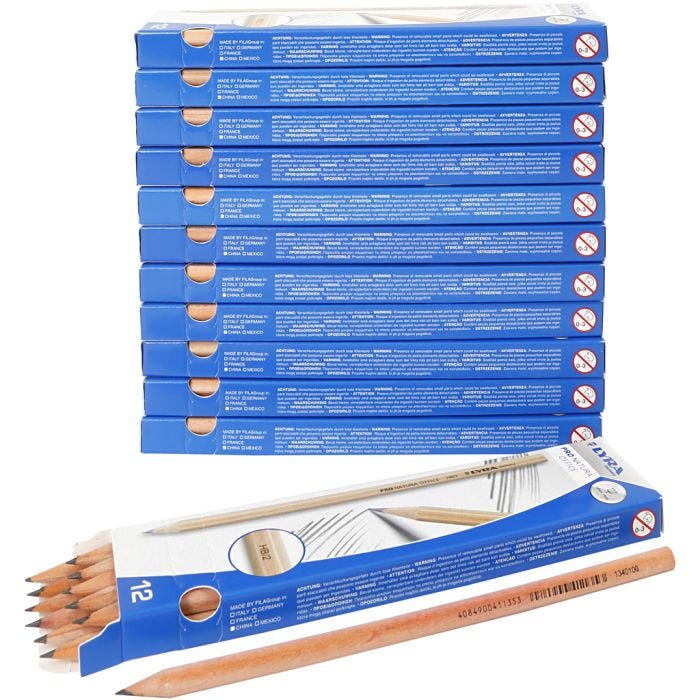 School Pencils, L: 18 cm, HB, thickness 7 mm, lead 2 mm, 12x12 pc/ 1 pack