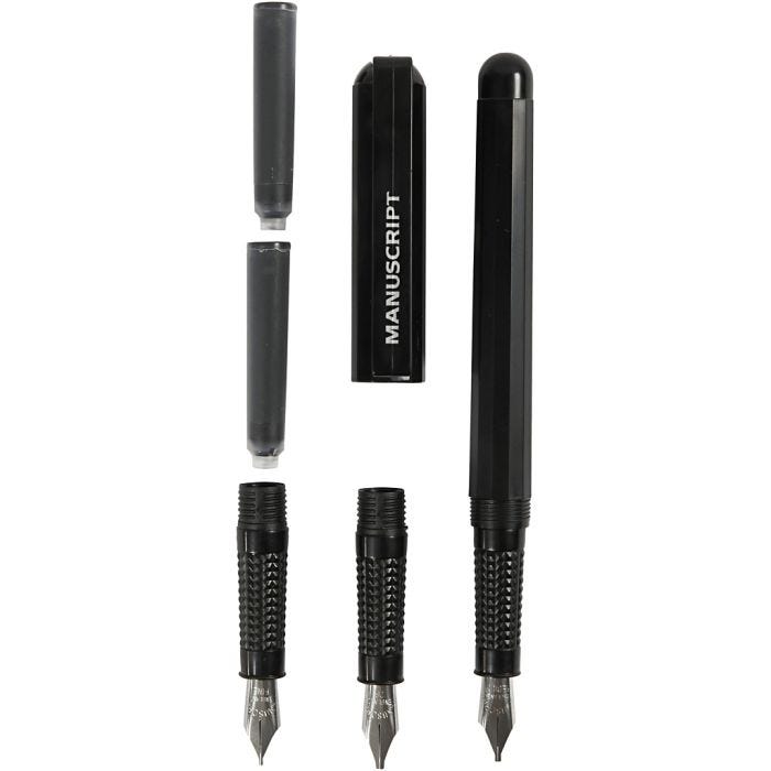 Beginners Calligraphy Set, W: 0,85-1,6 mm, black, 1 set