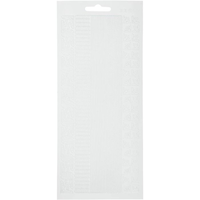Stickers, borders, sheet 10x23 cm, white, 1 sheet