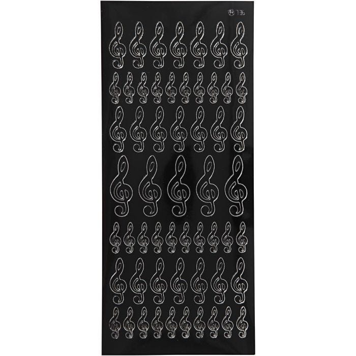 Stickers, g key, 10x23 cm, black, 1 sheet