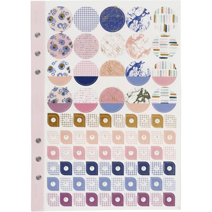 Sticker book, flowers, A5, gold, purple, rose, 1 pc