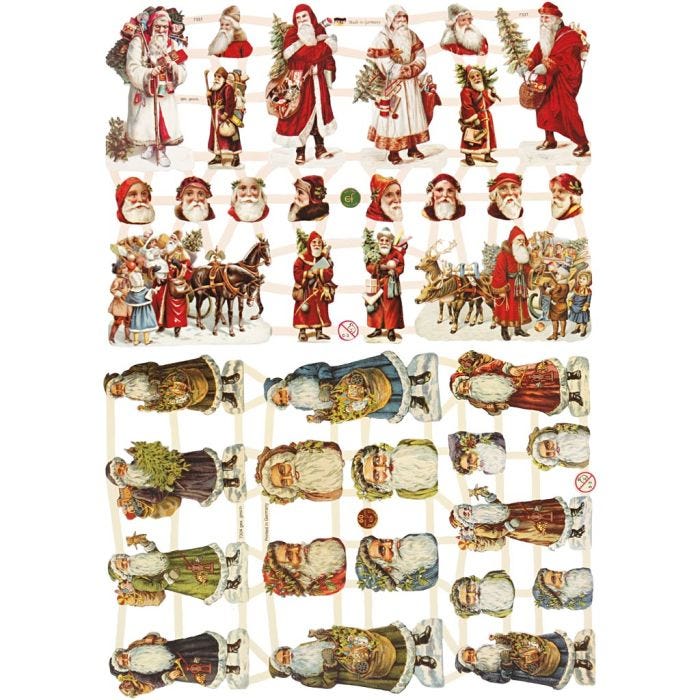 Vintage Die-Cuts, Santa Claus, sheet 16,5x23,5 cm, 2 sheet/ 1 pack