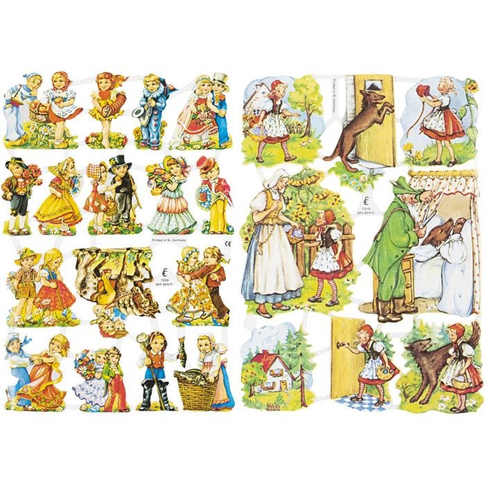 Vintage Die-Cuts, fairy tale, sheet 16,5x23,5 cm, 2 sheet/ 1 pack