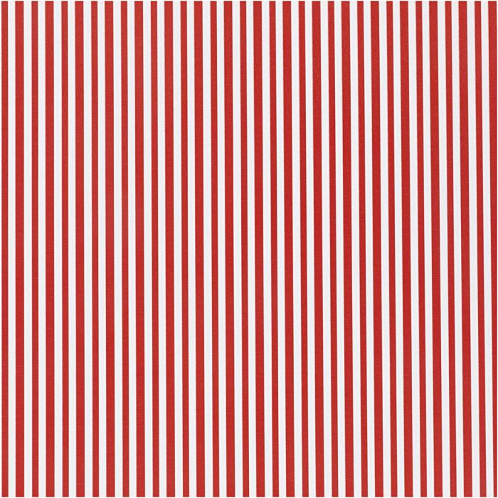 Gift wrap, Stripes, W: 50 cm, 80 g, red/white, 5 m/ 1 roll