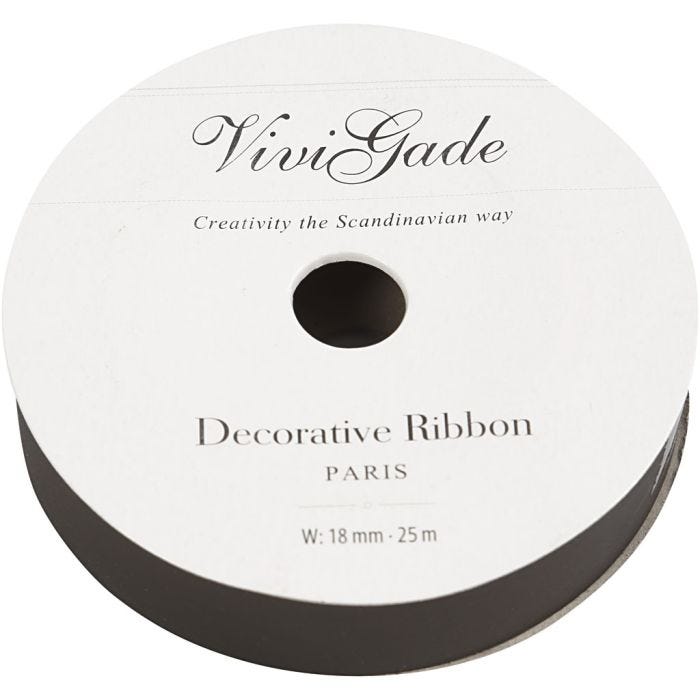 Curling Ribbon, W: 18 mm, matt, black, 25 m/ 1 roll