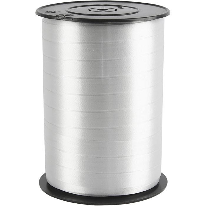 Curling Ribbon, W: 10 mm, glossy, silver, 250 m/ 1 roll