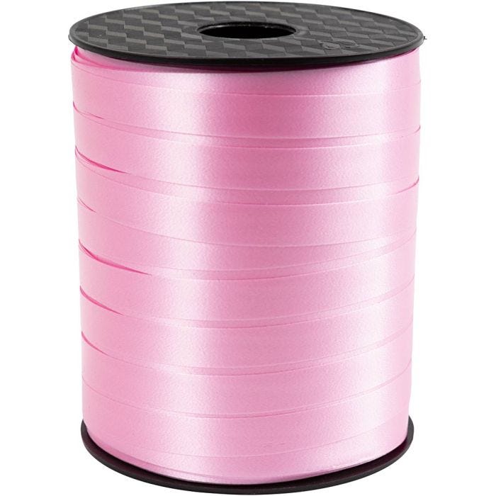 Curling Ribbon, W: 10 mm, light pink, 250 m/ 1 roll