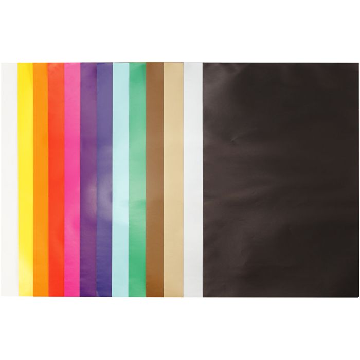 Glazed Paper, sheet 24x32 cm, 80 g, assorted colours, 50 sheet/ 1 pack