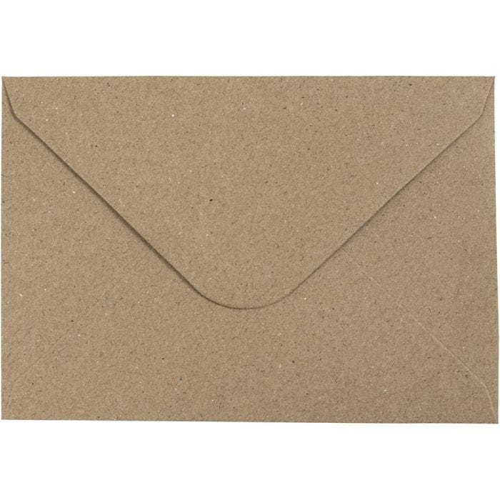 Recycled envelope, envelope size 11,5x16 cm, 120 g, natural, 50 pc/ 1 pack
