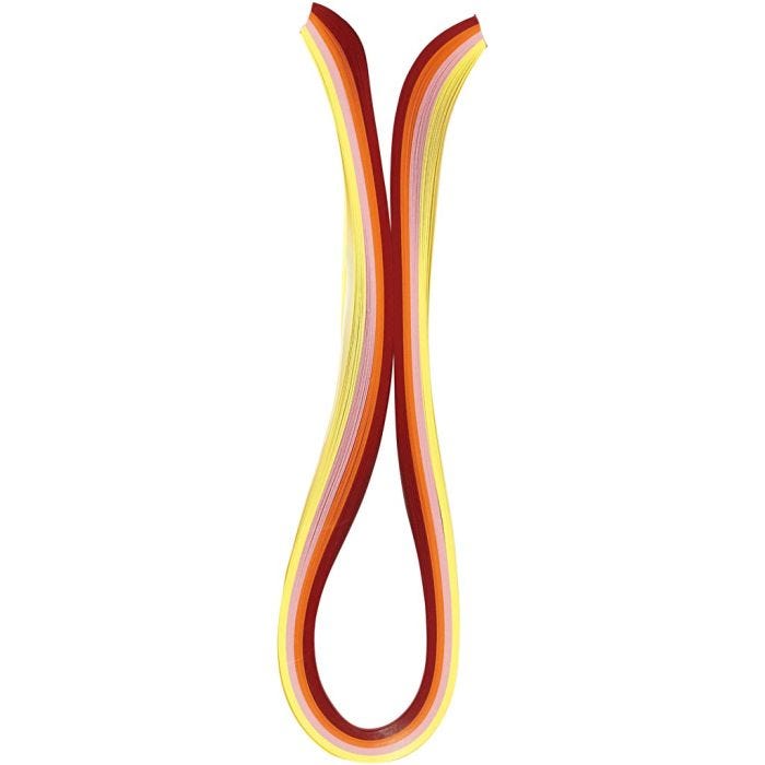 Quilling Paper Strips, L: 78 cm, W: 5 mm, 120 g, orange, pink, red, yellow, 100 pc/ 1 pack