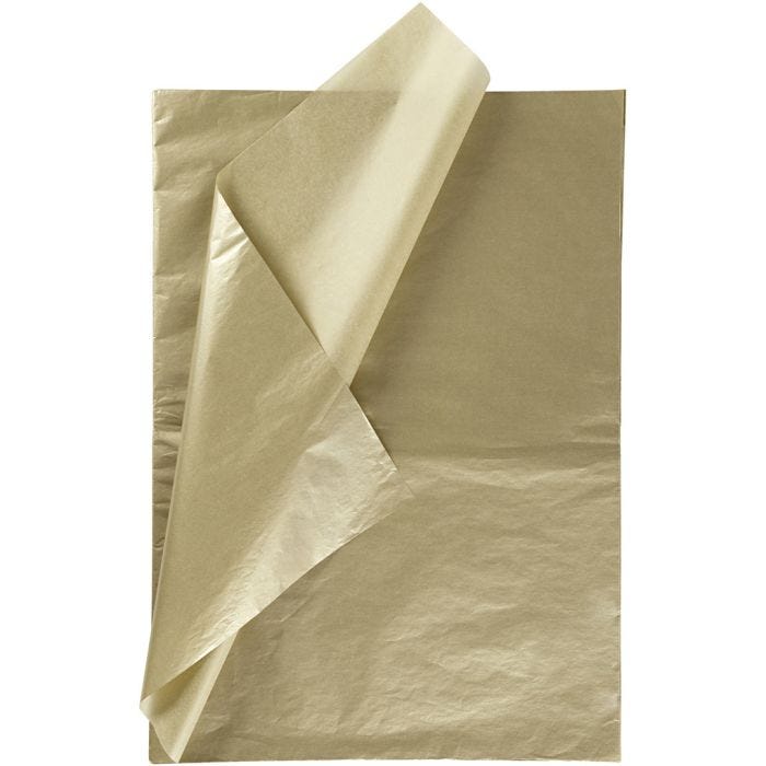 Tissue paper, sheet 50x70 cm, 17 g, gold, 25 sheet/ 1 pack
