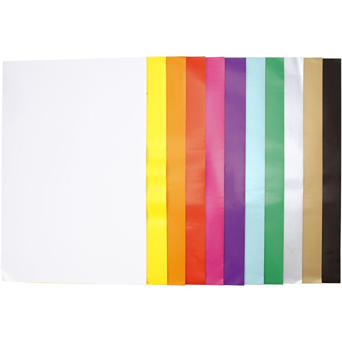 Glazed Paper, sheet 32x48 cm, 80 g, assorted colours, 11x25 sheet/ 1 pack