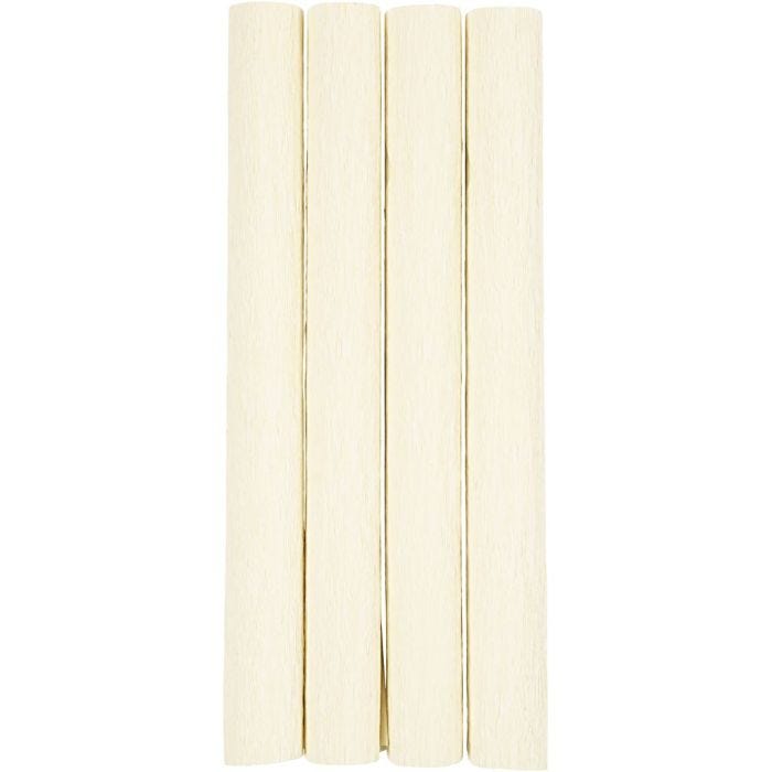 Crepe Paper, sheet 25x60 cm, Crêpe ratio: 180%, 105 g, off white, 4 sheet/ 1 pack