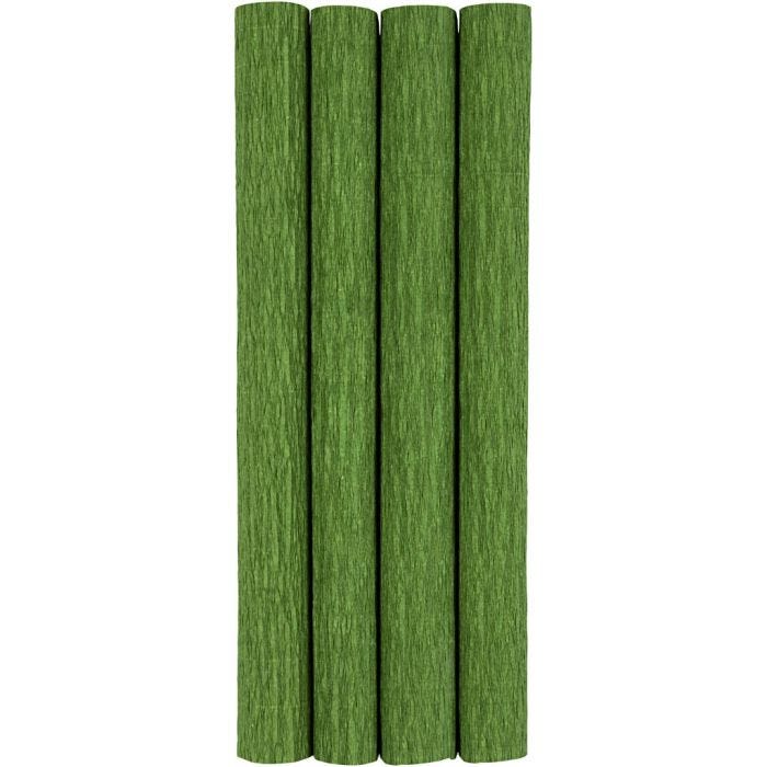 Crepe Paper, sheet 25x60 cm, Crêpe ratio: 180%, 105 g, leaf green, 4 sheet/ 1 pack