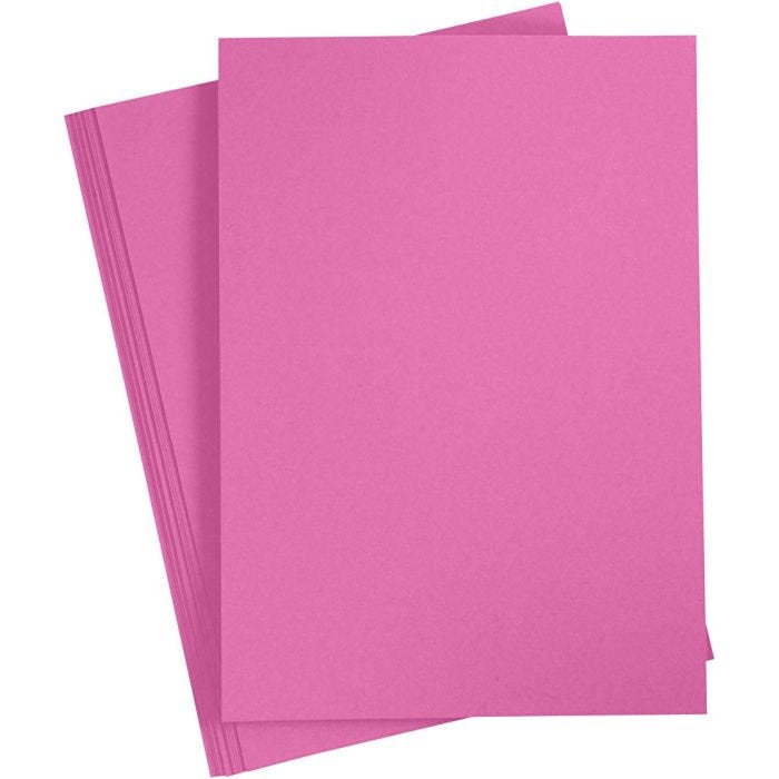 Card, A4, sheet 210x297 mm, 180 g, pink, 20 sheet/ 1 pack