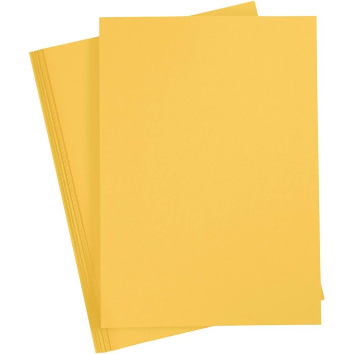 Card, A4, sheet 210x297 mm, 180 g, sun yellow, 20 sheet/ 1 pack