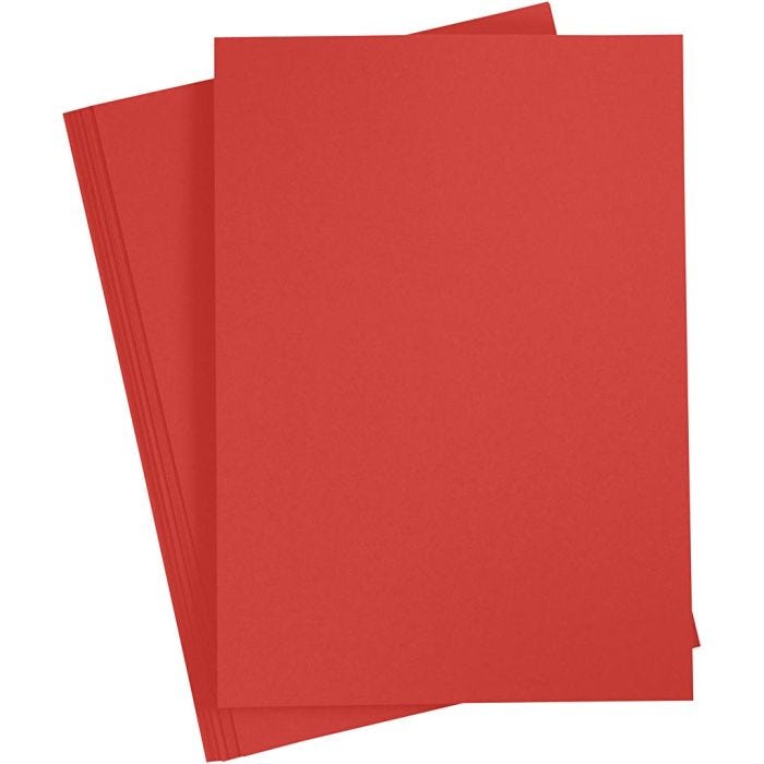 Card, A4, sheet 210x297 mm, 180 g, red, 20 sheet/ 1 pack