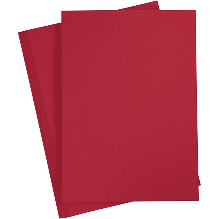Card, A4, sheet 210x297 mm, 180 g, christmas red, 20 sheet/ 1 pack