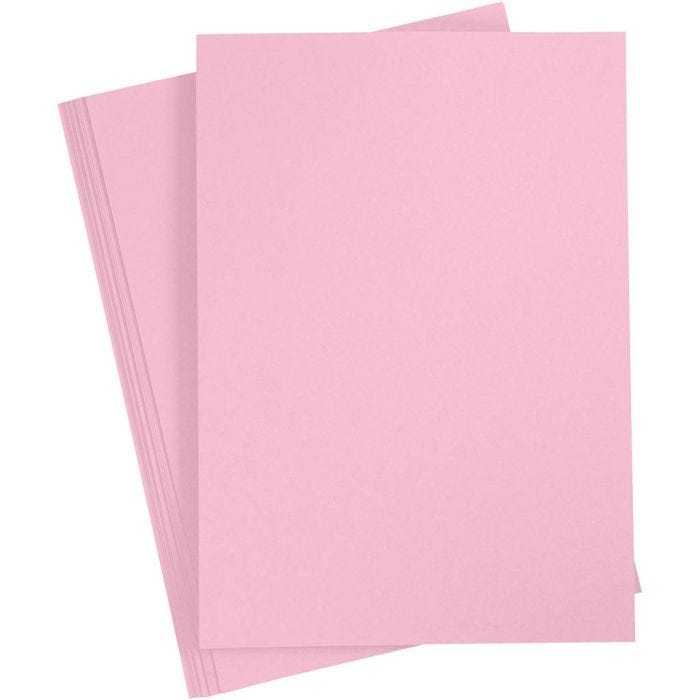 Card, A4, sheet 210x297 mm, 180 g, light pink, 20 sheet/ 1 pack
