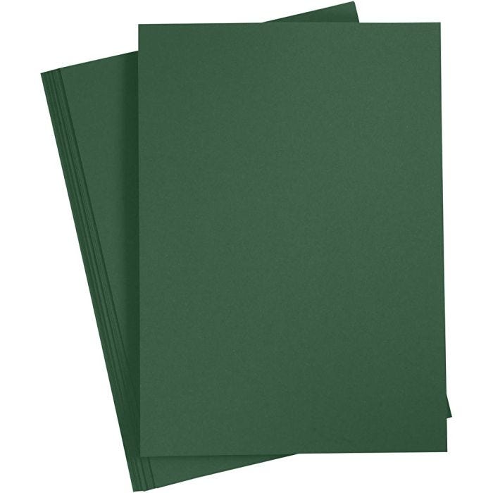 Card, A4, sheet 210x297 mm, 180 g, dark green, 20 sheet/ 1 pack
