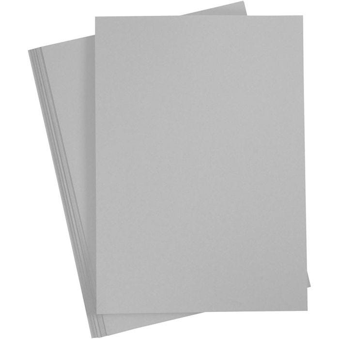 Card, A4, sheet 210x297 mm, 180 g, grey, 20 sheet/ 1 pack
