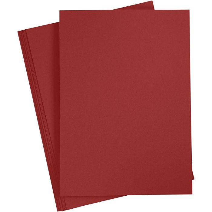 Card, A4, sheet 210x297 mm, 180 g, dark red, 20 sheet/ 1 pack