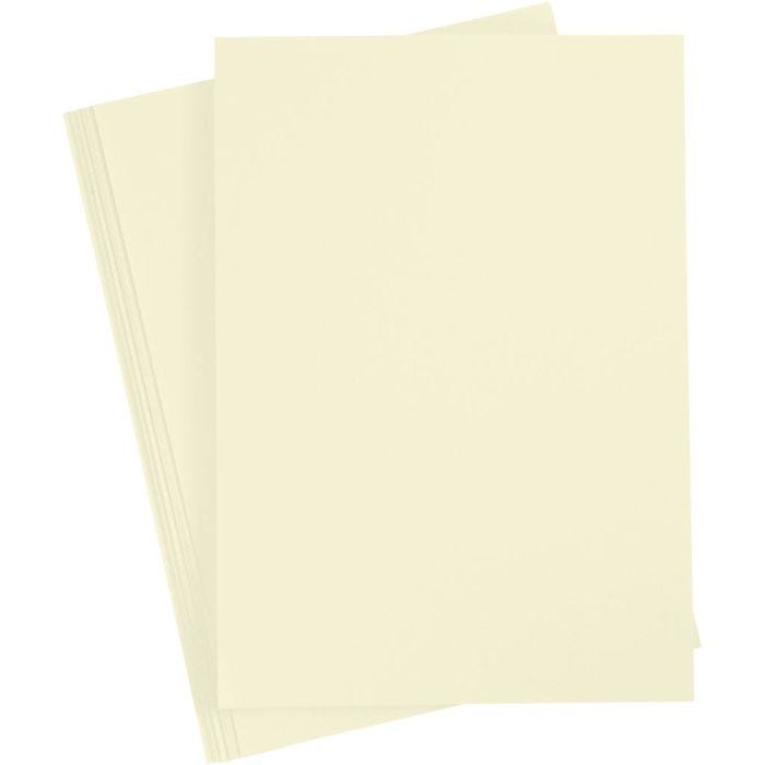 Card, A4, sheet 210x297 mm, 210 g, pastel yellow, 10 sheet/ 1 pack