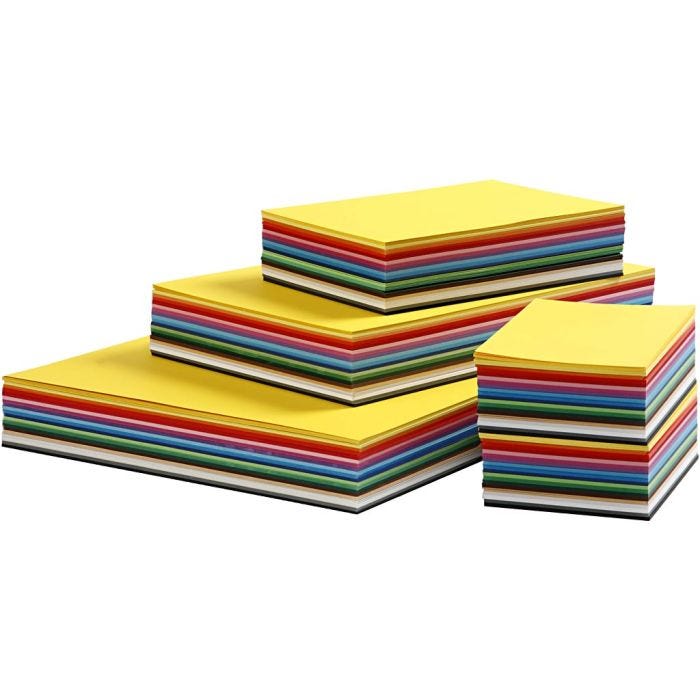 Creative Card, A3,A4,A5,A6, 180 g, assorted colours, 1500ass sheets/ 1 pack