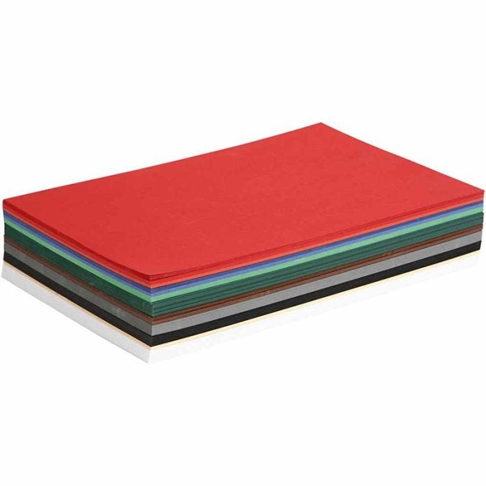 Christmas Card, A4, sheet 210x297 mm, 180 g, assorted colours, 300 ass sheets/ 1 pack