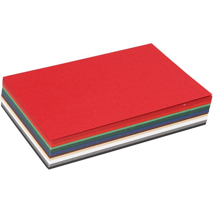 Christmas Card, A6, sheet 105x148 mm, 180 g, assorted colours, 120 ass sheets/ 1 pack