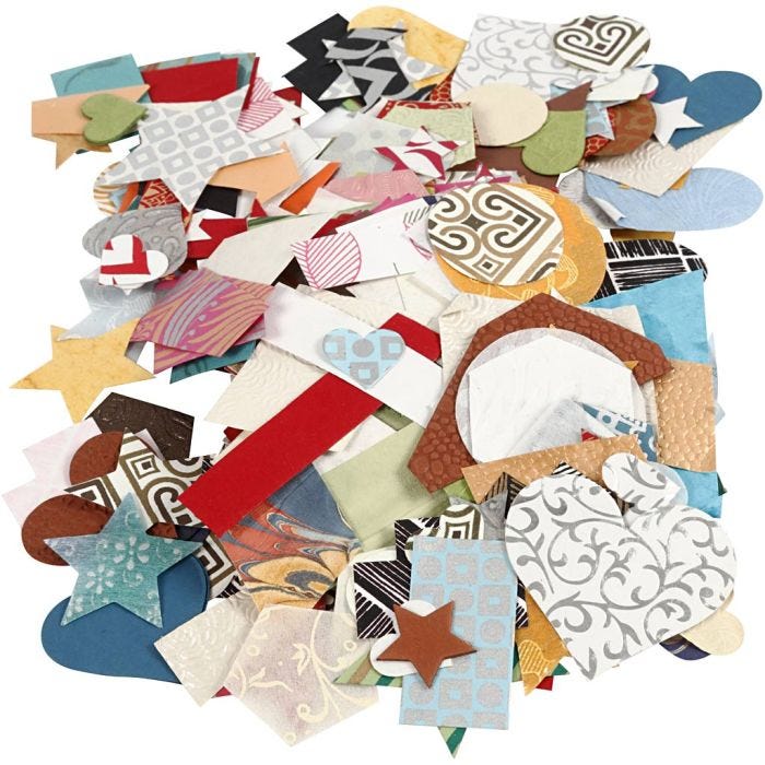 Handmade Paper Die-Cut, size 25-130 mm, 110-150 g, 100 g/ 1 pack