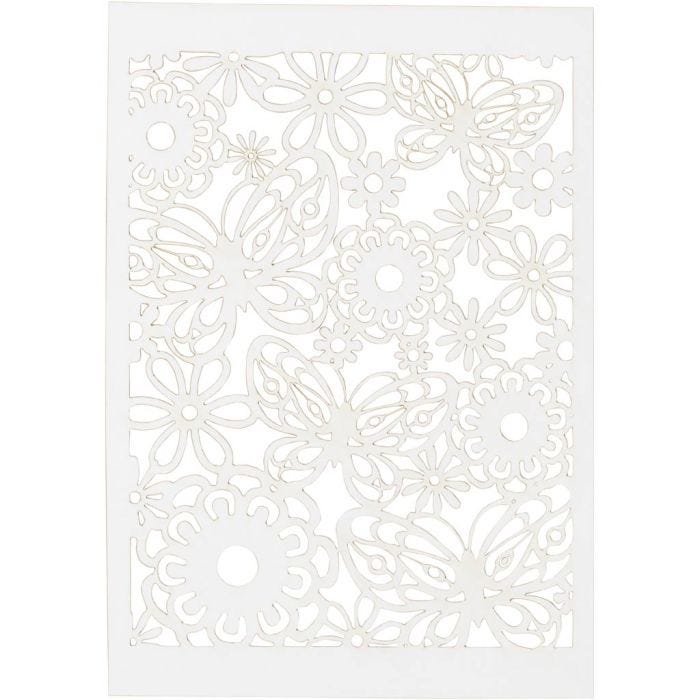 Lace Patterned cardboard, sheet 10,5x15 cm, 200 g, white, 10pc/ 1 pack